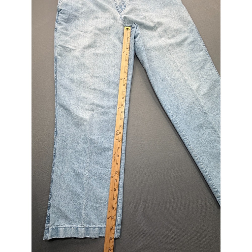 David Taylor Elastic Waist Denim Pants Light Wash Casual Blue Jeans | Mens 36x30 - Picture 5 of 13